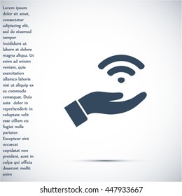Wi-Fi vector icon finger, hand