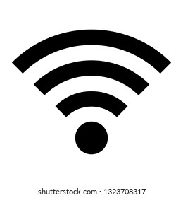 WI-FI vector icon isolated on the white background. Wireless black symbol.