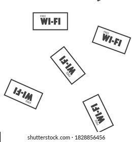 WiFi vector icon. Wi-Fi logo illustration  seamless pattern on a white background.