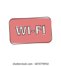 WiFi vector icon. Wi-Fi logo illustration on cartoon style on white isolated background.