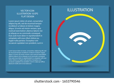 Wi-Fi vector icon , lorem ipsum Flat design