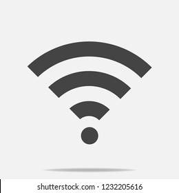 WiFi vector icon on gray background. Wi-Fi logo illustration. Layers grouped for easy editing illustration. For your design.