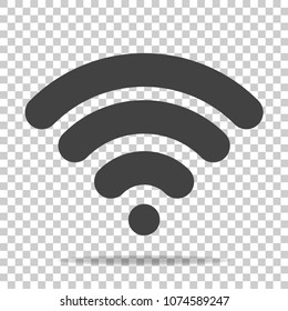 WiFi vector icon on transparent  background. Wi-Fi logo illustration.