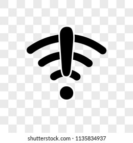 Wifi vector icon on transparent background, Wifi icon