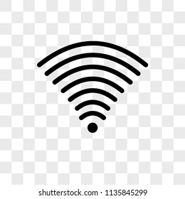 Wifi vector icon on transparent background, Wifi icon