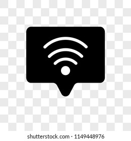 Wifi vector icon on transparent background, Wifi icon