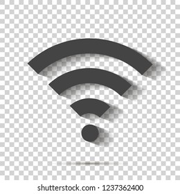 WiFi vector icon on transparent background. Wi-Fi logo illustration. Layers grouped for easy editing illustration. For your design.