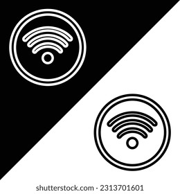 WiFi Vector Icon, Outline style, isolated on white Background.