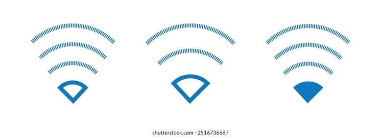 Conjunto de ícones do Vetor de Wi-Fi. ícone linear da rede wi-fi. sinal e símbolo. Sinal sólido de área de wifi pública. Ícone de Wi-Fi símbolo plano de elemento de sinal de internet sem fio. Ícone Wifi. Eps 10.