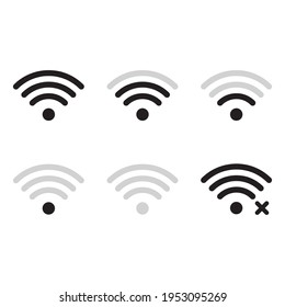 conjunto de iconos de vector wifi sobre fondo blanco