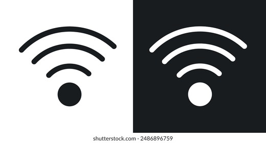Wifi vector icon set in solid black and white color