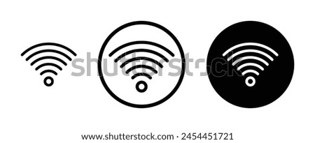 Wifi vector icon set. wi fi signal wave line icon. internet connection signal sign suitable for apps and websites UI designs.