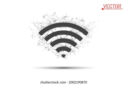 Wi-Fi. Vector icon with a shadow. Isolated background.