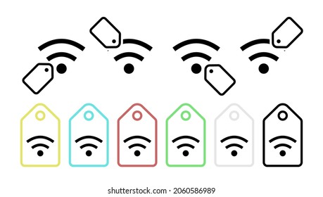 Wi-fi vector icon in tag set illustration for ui and ux, website or mobile application