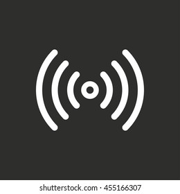 Wi-Fi vector icon. White illustration isolated on black background for graphic and web design.