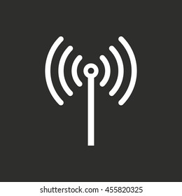 Wi-Fi vector icon. White illustration isolated on black background for graphic and web design.