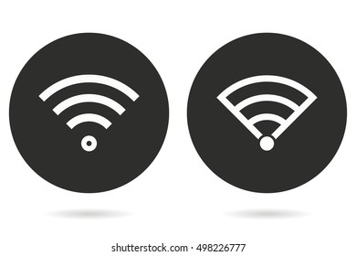 Wi-Fi vector icon. White illustration isolated on black background for graphic and web design.