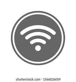 wifi vector icon. wireless isolated icon in grey circle vector illustration. Illustration on white background isolated