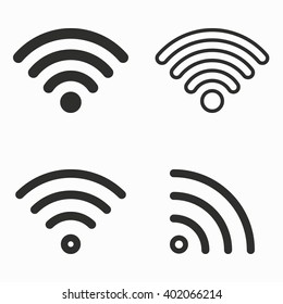 Wi-Fi    vector icons set. Black  illustration isolated on white  background for graphic and web design.