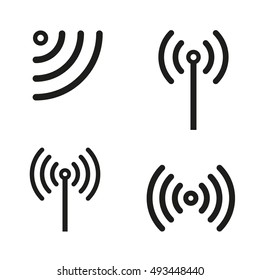 Wi-Fi vector icons set. Black illustration isolated on white background for graphic and web design.
