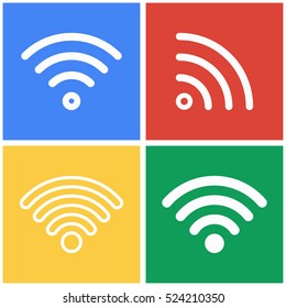 Wi-Fi vector icons set. White illustration isolated for graphic and web design.