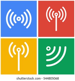 Wi-Fi vector icons set. White illustration isolated for graphic and web design.