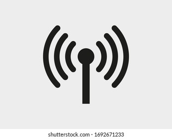 Wi-Fi vector icons.The symbol for the computer and mobile phone numbers, web site, laptop.Illustration of a communication antenna