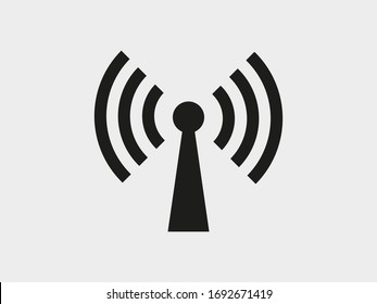 Wi-Fi vector icons.The symbol for the computer and mobile phone numbers, web site, laptop.Illustration of a communication antenna