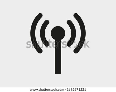 Wi-Fi vector icons.The symbol for the computer and mobile phone numbers, web site, laptop.Illustration of a communication antenna