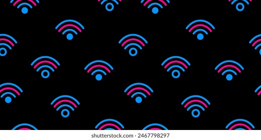 Wi-Fi Vector Illustration Free vector illustration in blue and pink color. Stylish and modern design, perfect for advertising and informational materials.