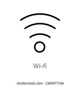 wi-fi vector line icon. Simple element illustration. wi-fi outline icon from user interface concept. Can be used for web and mobile