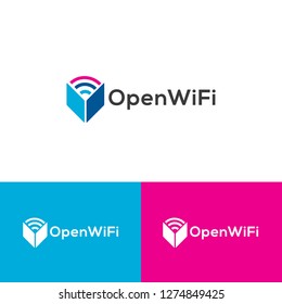 Wifi vector logo. Open wifi logo. Wifi icon