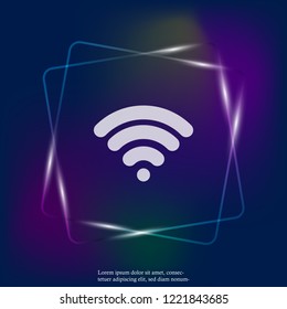 WiFi vector neon light icon. Wi-Fi logo illustration. Layers grouped for easy editing illustration. For your design.