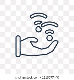 Wifi vector outline icon isolated on transparent background, high quality linear Wifi transparency concept can be used web and mobile