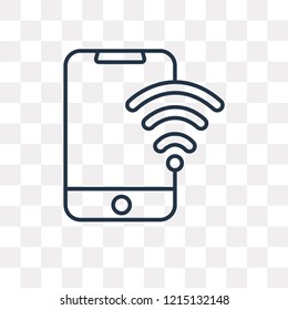 Wifi vector outline icon isolated on transparent background, high quality linear Wifi transparency concept can be used web and mobile