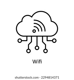 Wifi Vector   outline Icons. Simple stock illustration stock