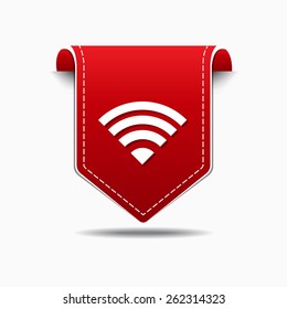 WIFI Vector Red Web Icon Set Button