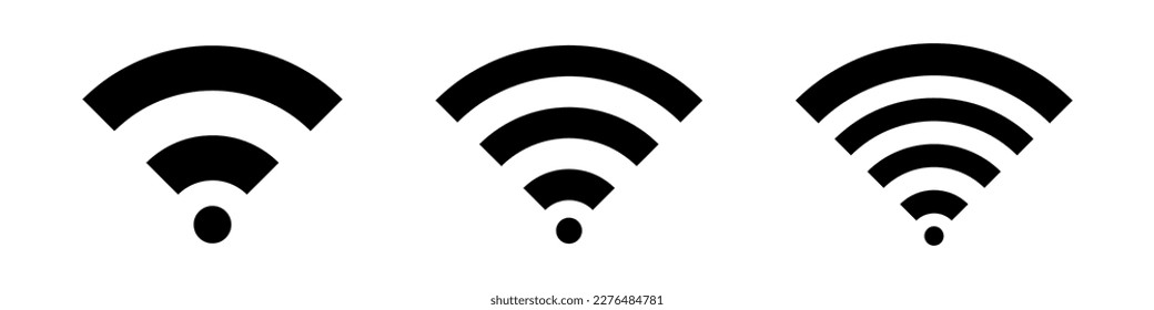 Wi-Fi vector symbol. Internet connection sign. Wireless icon. Wi-Fi illustration set. 