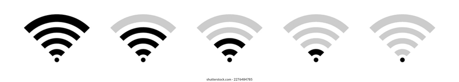 Wi-Fi vector symbol. Internet connection sign. Wireless icon. Wi-Fi illustration set. 