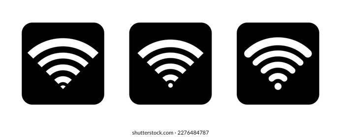 Wi-Fi vector symbol. Internet connection sign. Wireless icon. Wi-Fi illustration set. 