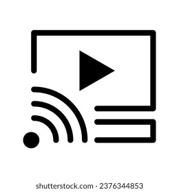 
wifi video isolated vector icon that can easily modify or edit, online video symbol simple design isolated white background.
