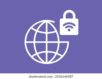 Wifi vpn secure web global illustration