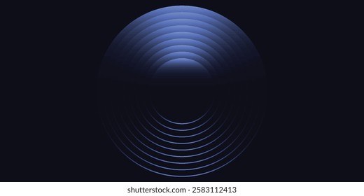 Wifi wave light effect. Radar sensor, beep technology, digital sign.Transparent neon circle symbol. wireless internet connection abstract simple modern art