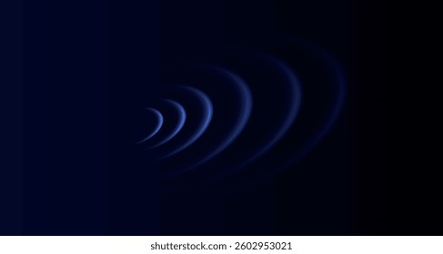 Wi-Fi wave light effect. Radar sensor, sound technology, digital sign.Transparent neon circle symbol. Wireless internet connection. Radar or sonar with wireless technology emitting light effect