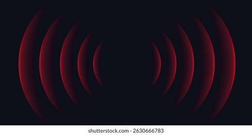 Wifi wave light effect. Radar sensor, beep technology, digital sign.Transparent neon circle symbol. wireless internet connection. Radar or sonar with wireless technology emitting a light effect