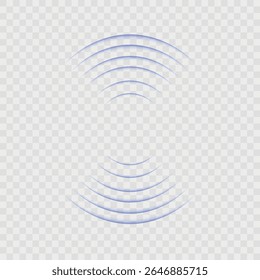 Wifi wave light effect. Radar sensor, beep technology, digital sign.Transparent neon circle symbol. wireless internet connection. Radar or sonar with wireless technology emitting a light effect