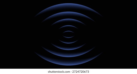 Wi-Fi wave light effect. Radar sensor, sound technology, digital sign.Transparent neon circle symbol. Wireless internet connection. Radar or sonar with wireless technology emitting light effect
