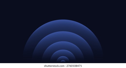 Wi-Fi wave light effect. Radar sensor, sound technology, digital sign.Transparent neon circle symbol. Wireless internet connection. Radar or sonar with wireless technology emitting light effect