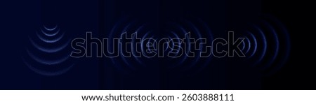 Wi-Fi wave light effect. Radar sensor, sound technology, digital sign.Transparent neon circle symbol. Wireless internet connection. Radar or sonar with wireless technology emitting light effect