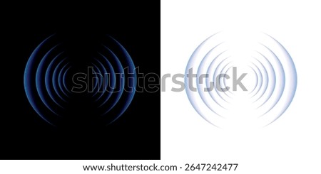 Wifi wave light effect. Radar sensor, beep technology, digital sign.Transparent neon circle symbol. wireless internet connection. Radar or sonar with wireless technology emitting a light effect